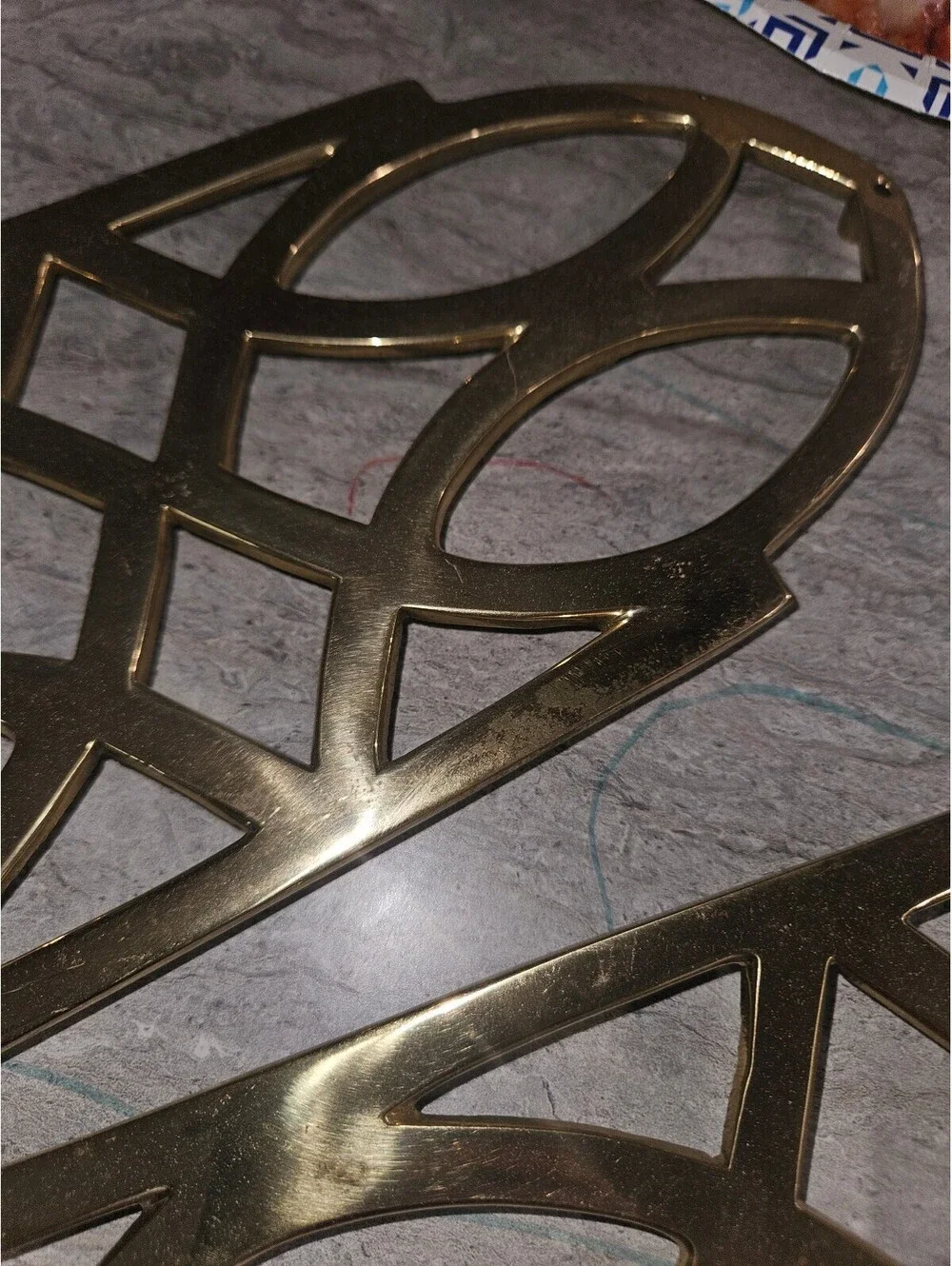 Vintage brass wall scones- small scuffs